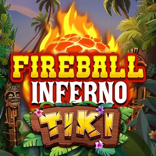 Fireball Inferno Tiki online game logo by NetEnt on quickkasino.dk