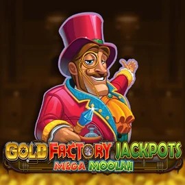 Gold Factory Jackpots Mega Moolah logo by Aurum Signature Studios at Quick Casino