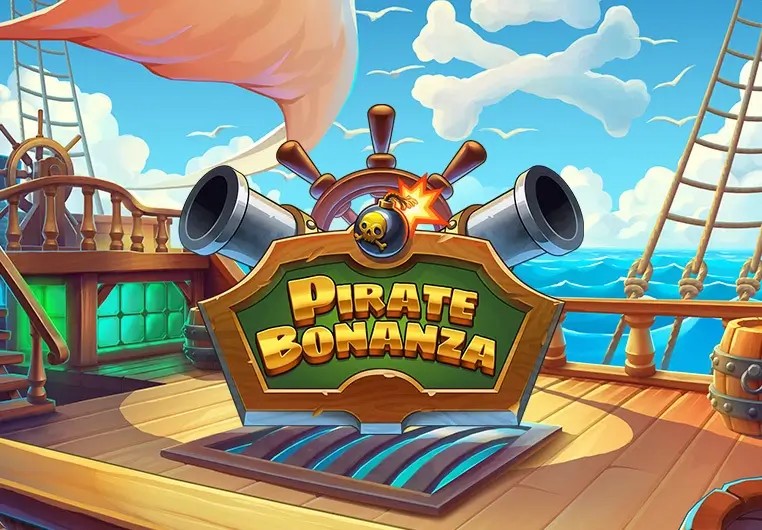 Enjoy Pirate Bonanza Slot by Backseat Gaming – logo hosted on quickkasino.dk