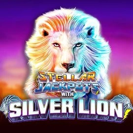Stellar Jackpots with Silver Lion slot icon by Lightning Box Game, available at Quick Casino